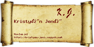Kristyán Jenő névjegykártya