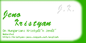 jeno kristyan business card